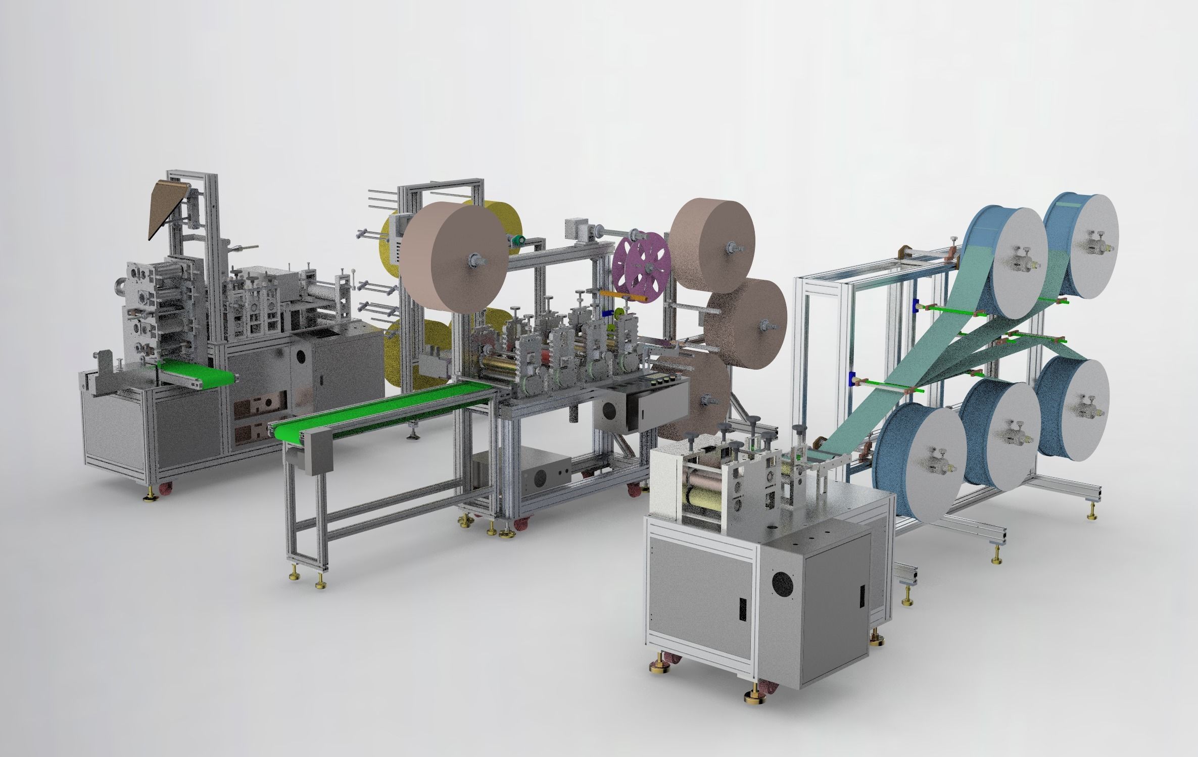Ear less semi-automatic N95 mask machine Assembly 3D model_2