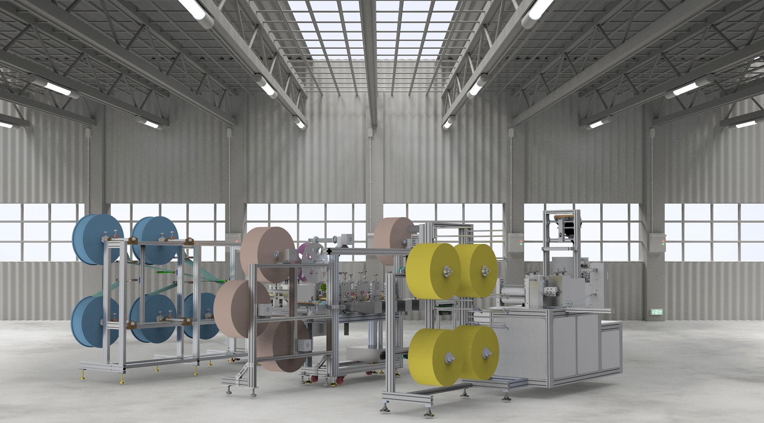 Ear less semi-automatic N95 mask machine Assembly 3D model_1
