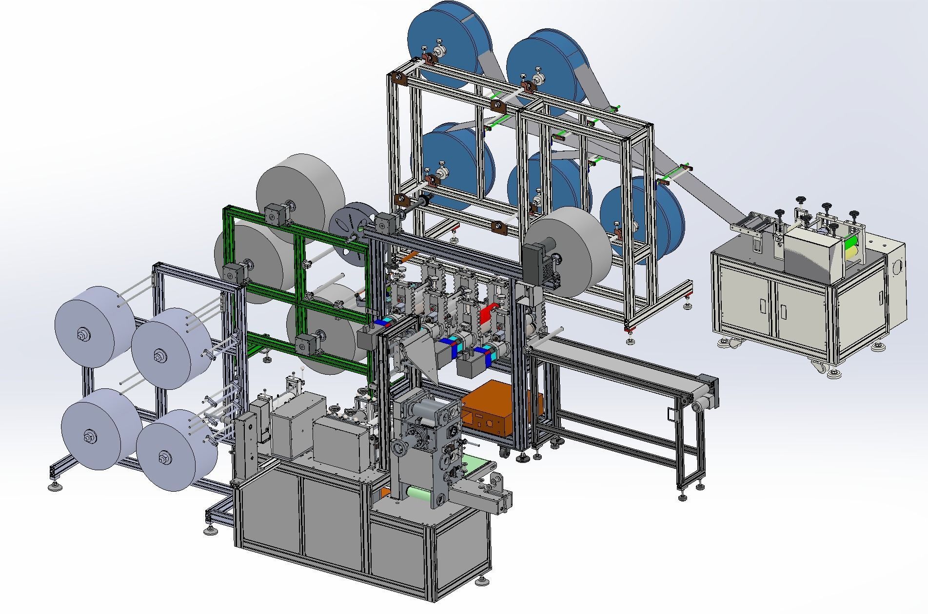 Ear less semi-automatic N95 mask machine Assembly 3D model_6