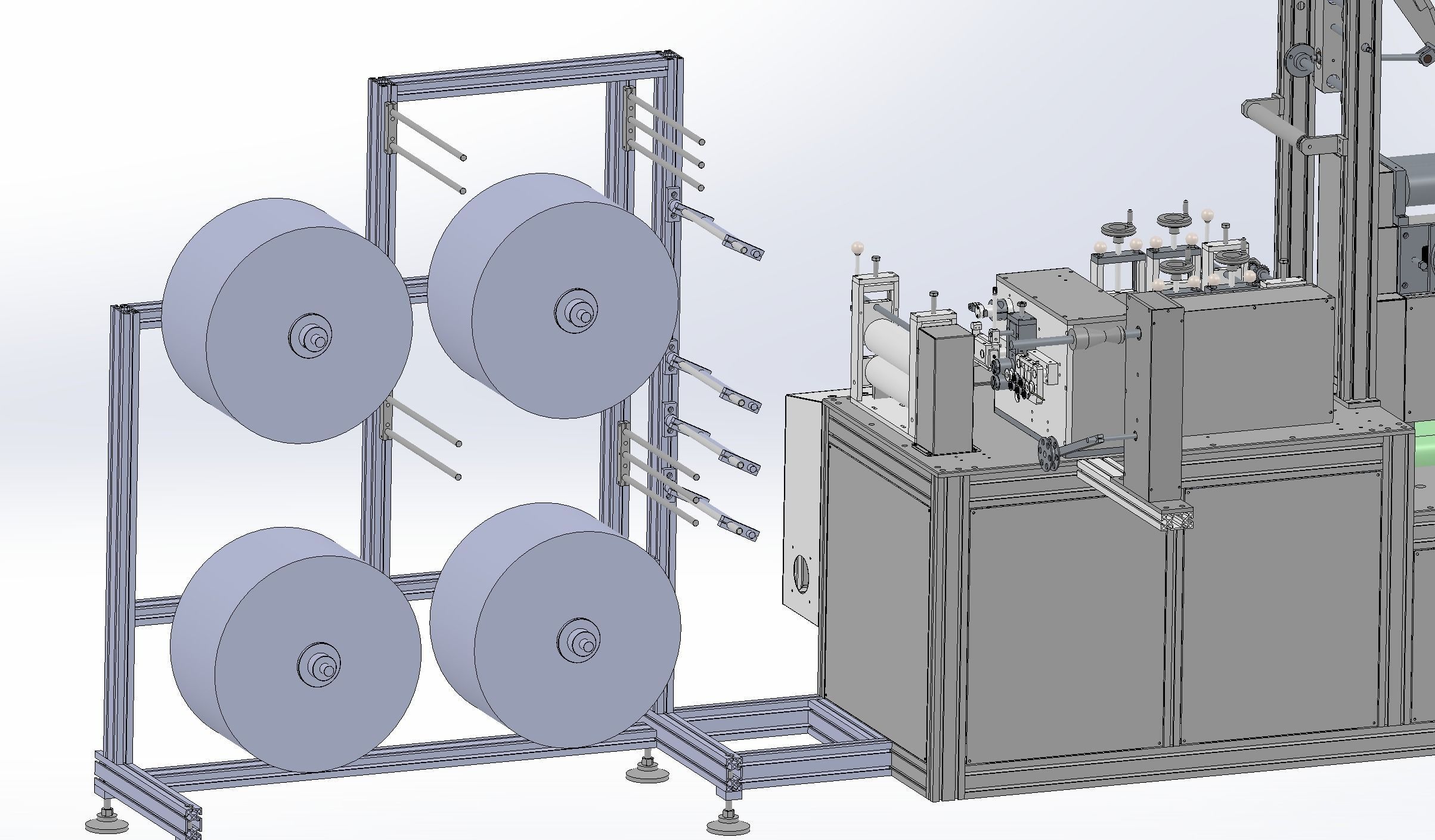 Ear less semi-automatic N95 mask machine Assembly 3D model_4