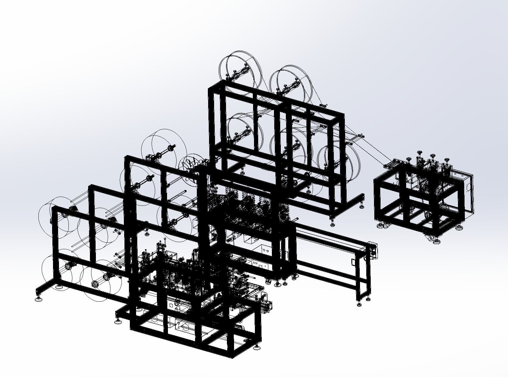 Ear less semi-automatic N95 mask machine Assembly 3D model_13