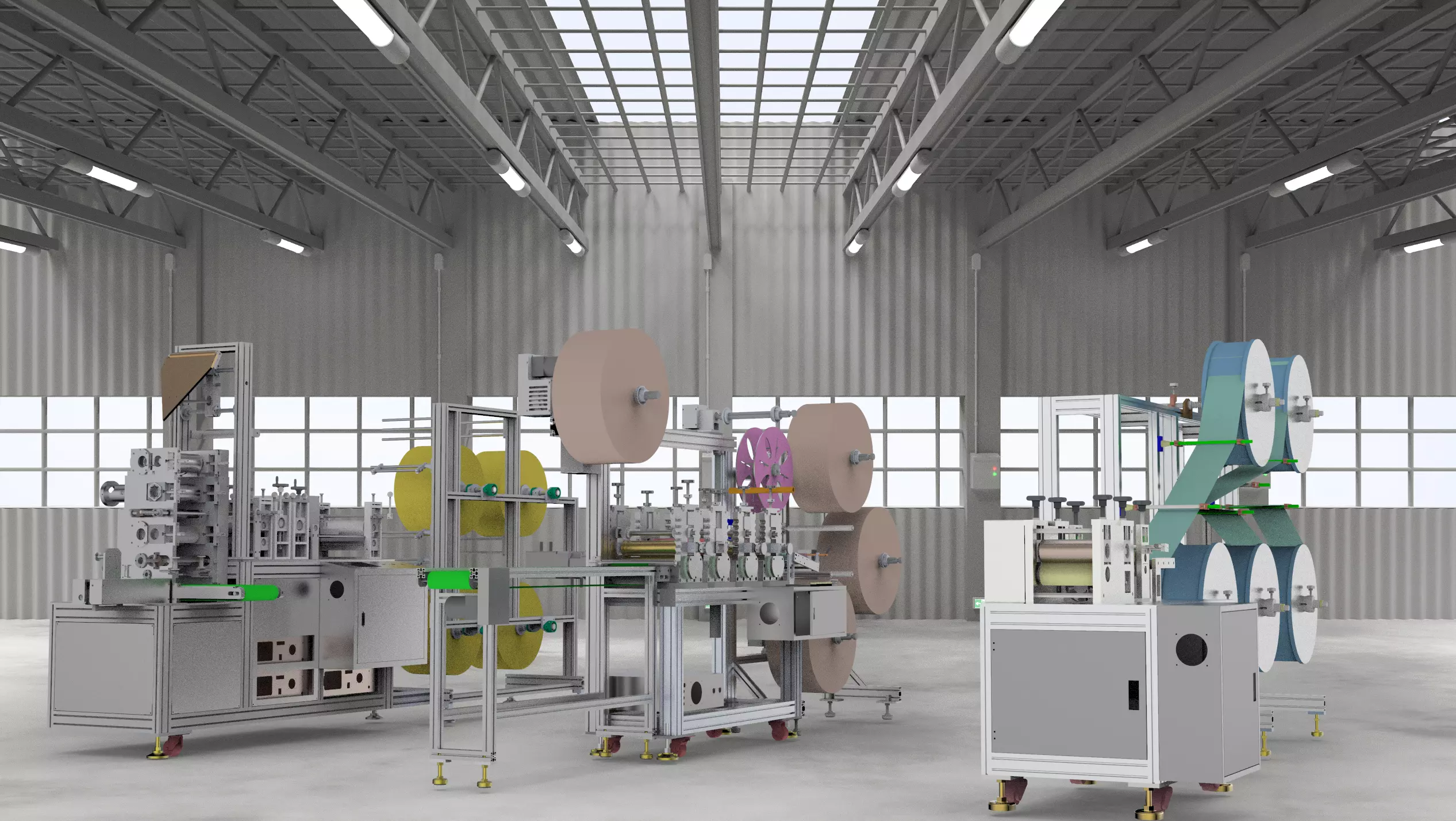 Ear less semi-automatic N95 mask machine Assembly 3D model_0