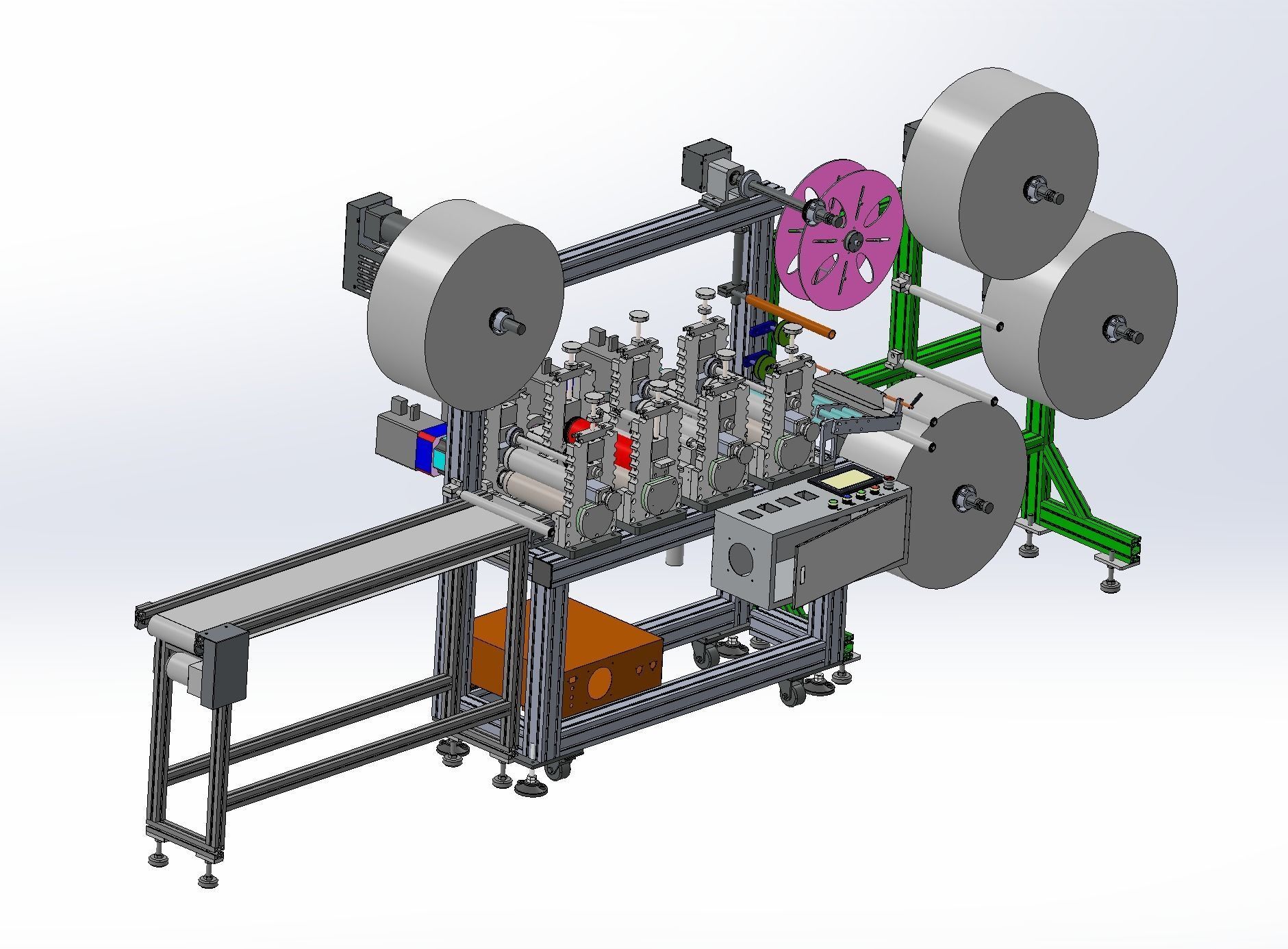 Ear less semi-automatic N95 mask machine Assembly 3D model_5