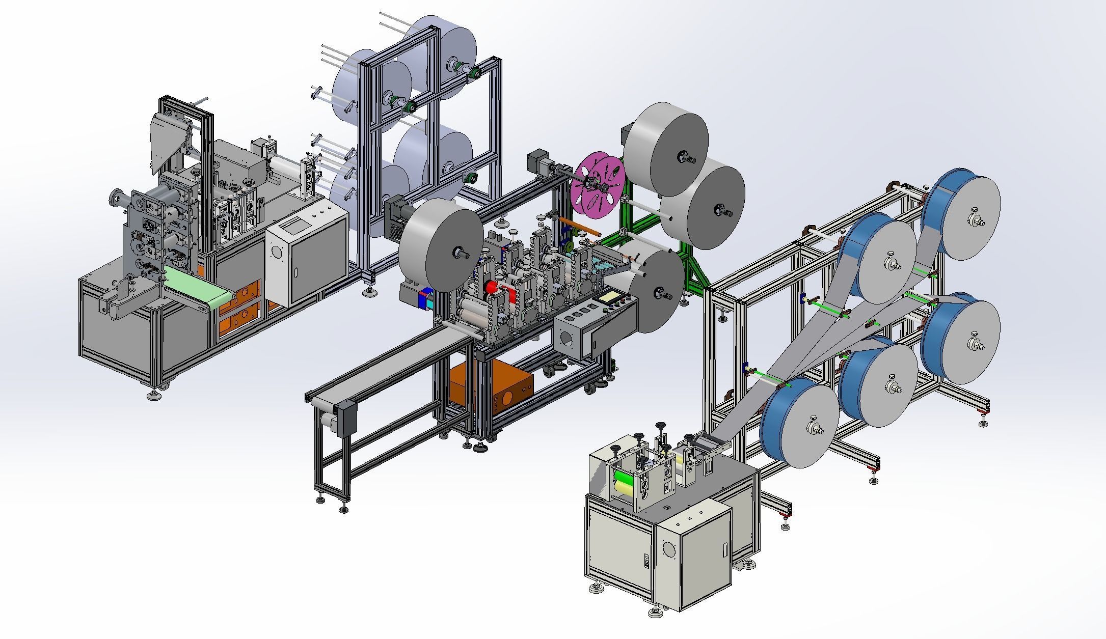 Ear less semi-automatic N95 mask machine Assembly 3D model_14