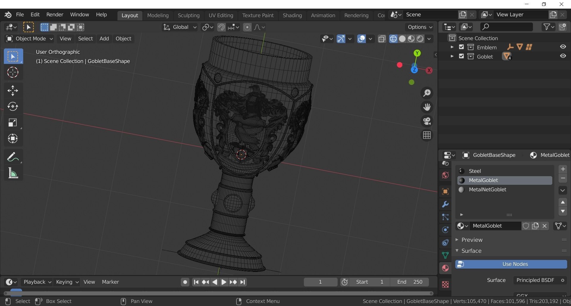 The Ravenclaw House Goblet 3D model_15
