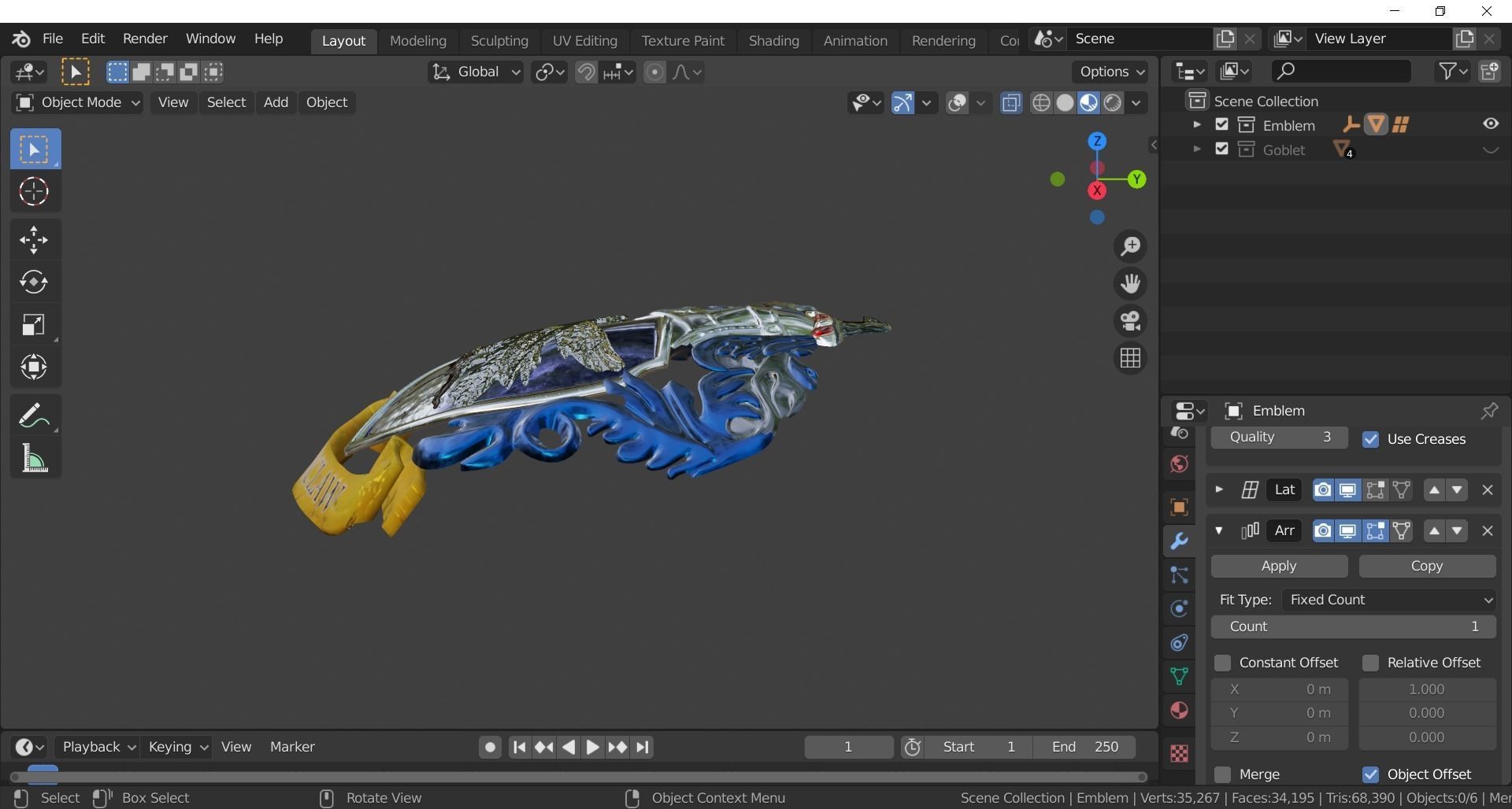 The Ravenclaw House Goblet 3D model_7