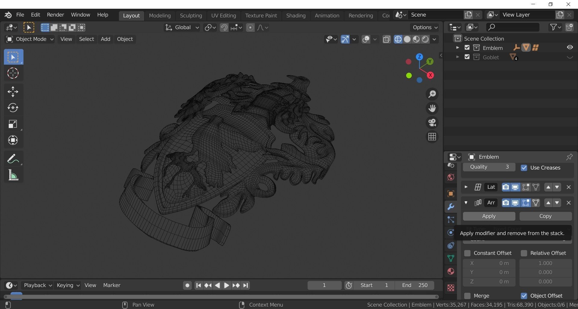 The Ravenclaw House Goblet 3D model_6
