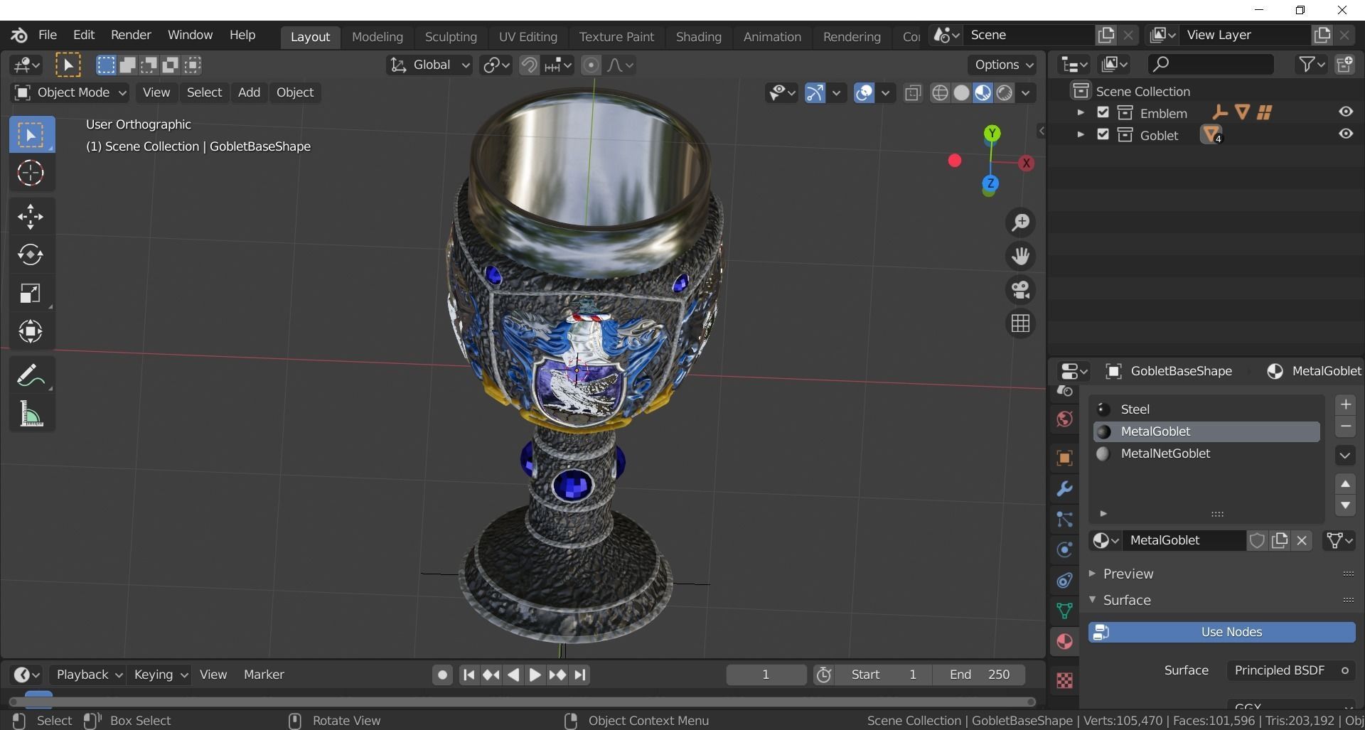 The Ravenclaw House Goblet 3D model_19