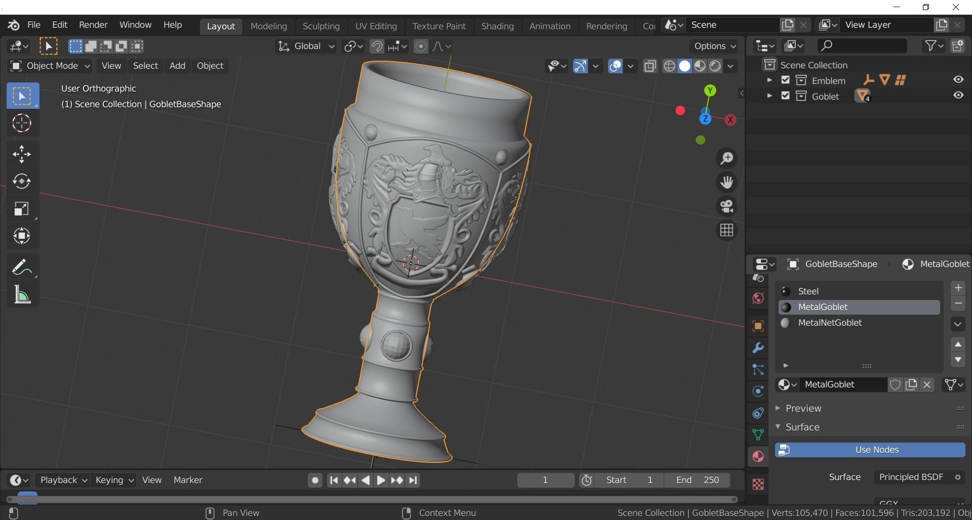 The Ravenclaw House Goblet 3D model_14