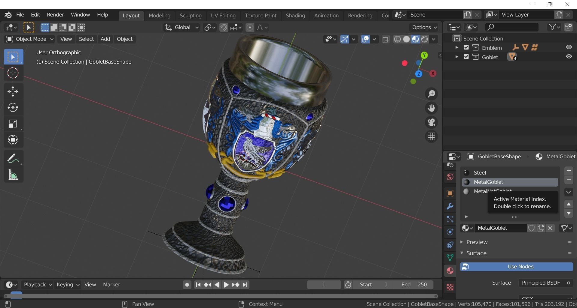 The Ravenclaw House Goblet 3D model_13