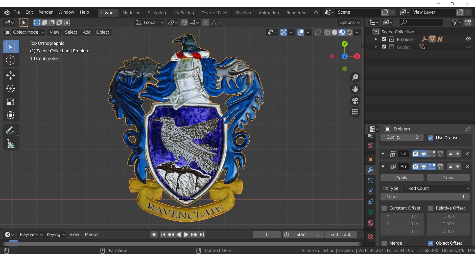 The Ravenclaw House Goblet 3D model_2