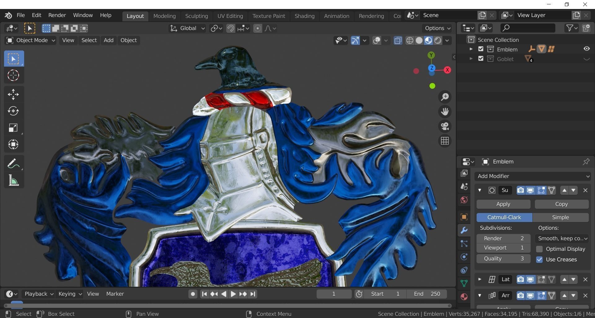 The Ravenclaw House Goblet 3D model_10