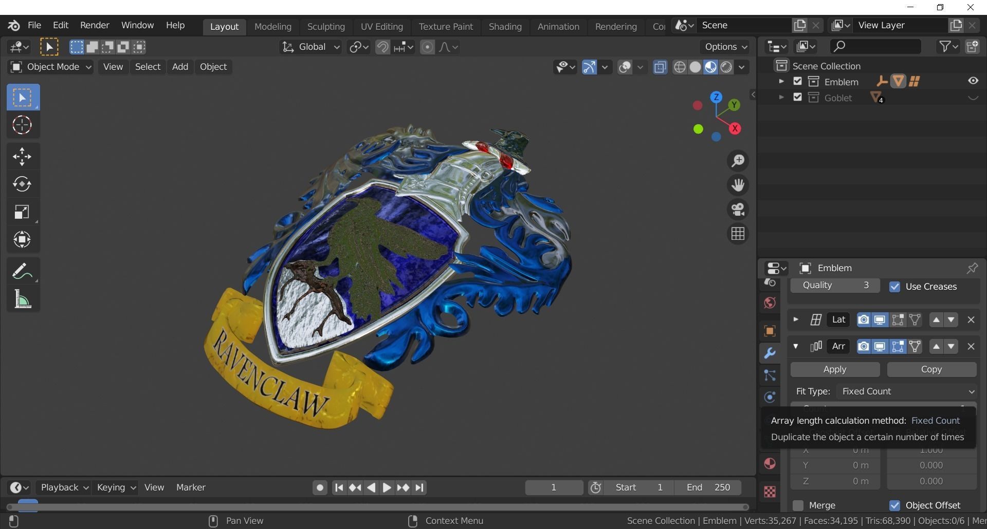 The Ravenclaw House Goblet 3D model_5