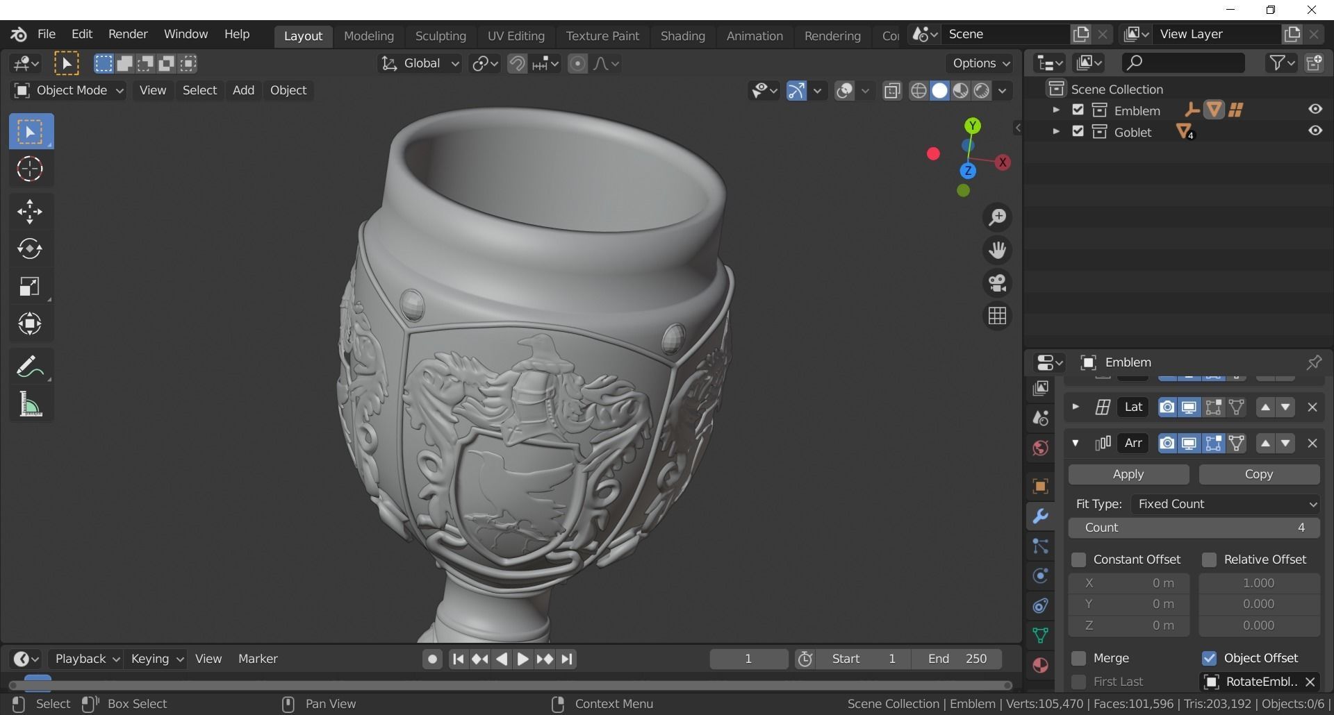 The Ravenclaw House Goblet 3D model_12