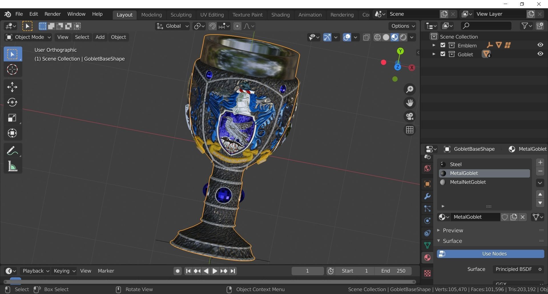 The Ravenclaw House Goblet 3D model_1