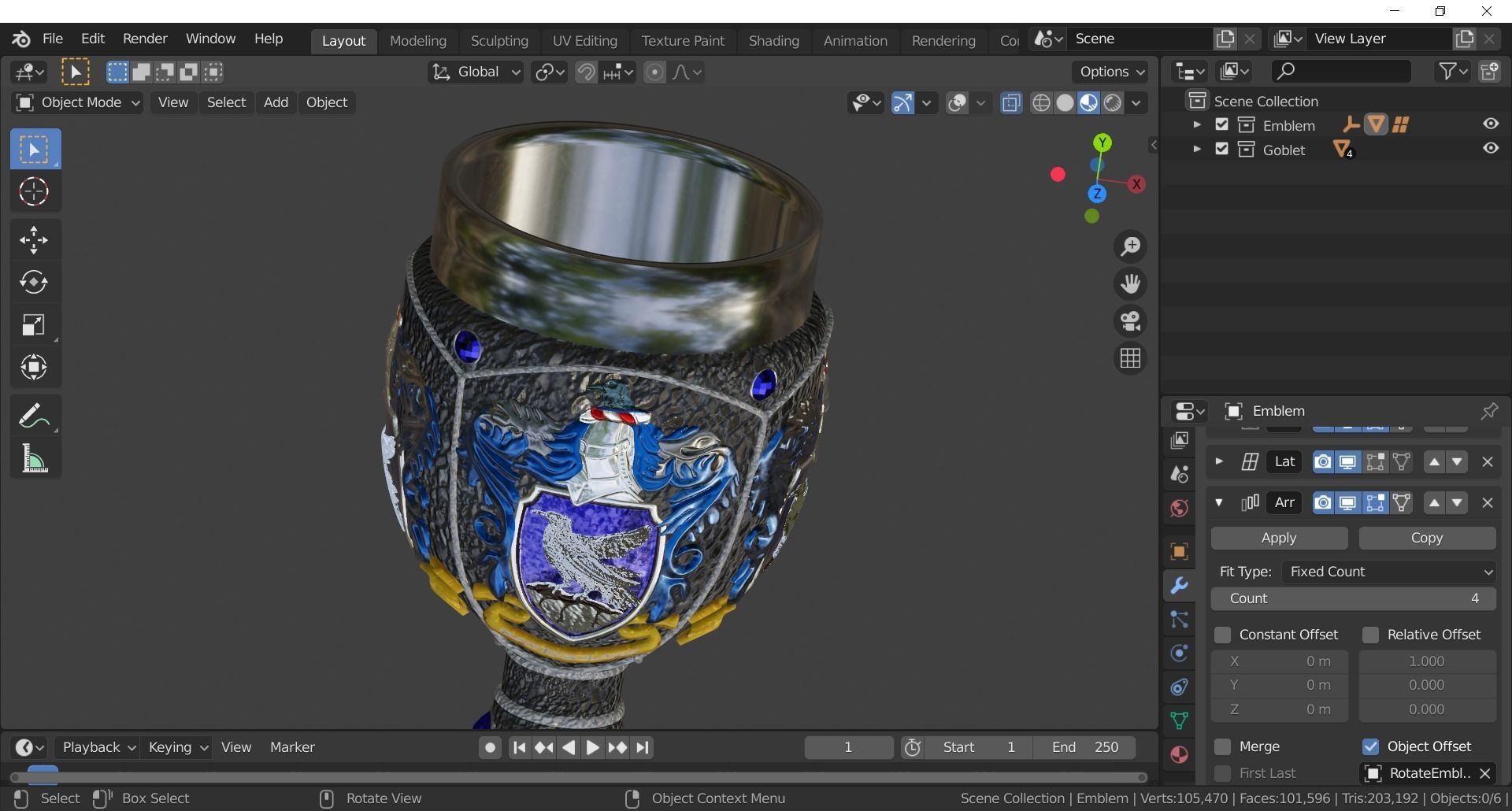 The Ravenclaw House Goblet 3D model_11