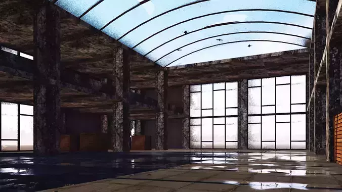 ABANDONED BUILDING Low-poly 3D model