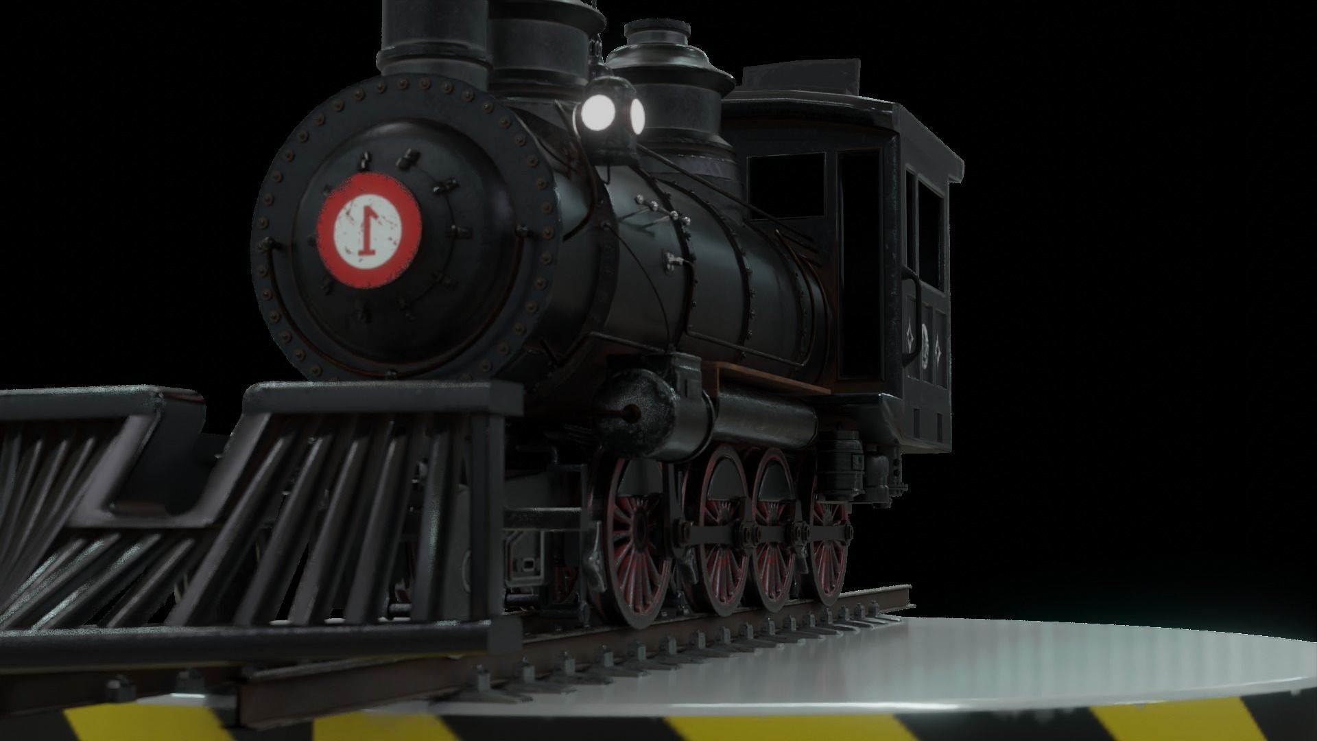 Old Steam Locomotive 3D model_6