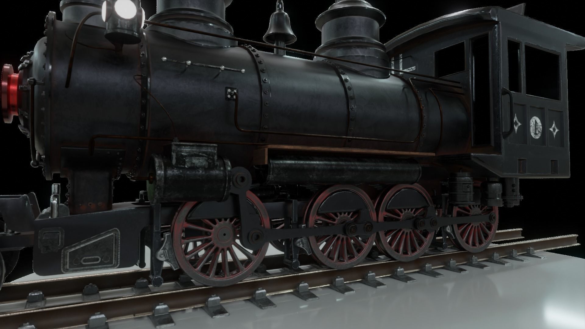 Old Steam Locomotive 3D model_8