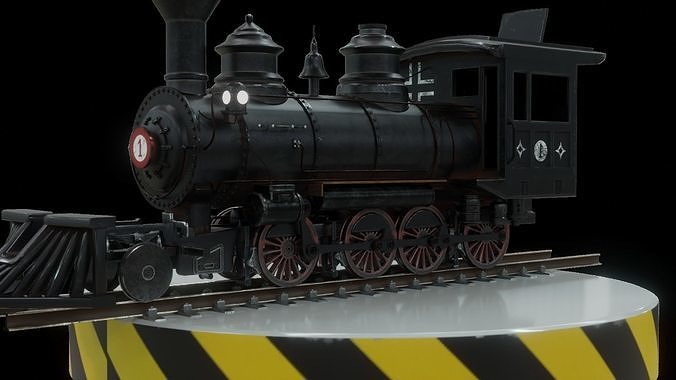Old Steam Locomotive 3D model