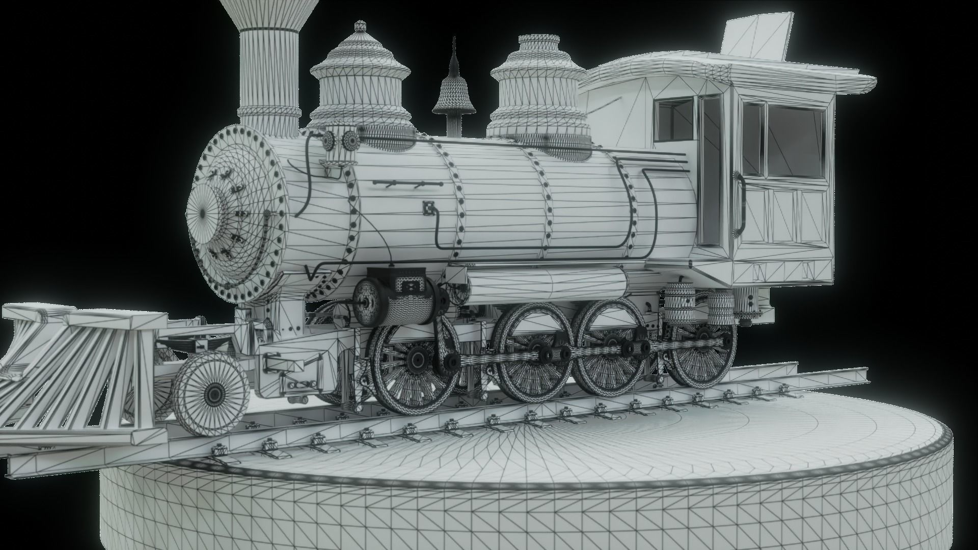 Old Steam Locomotive 3D model_5