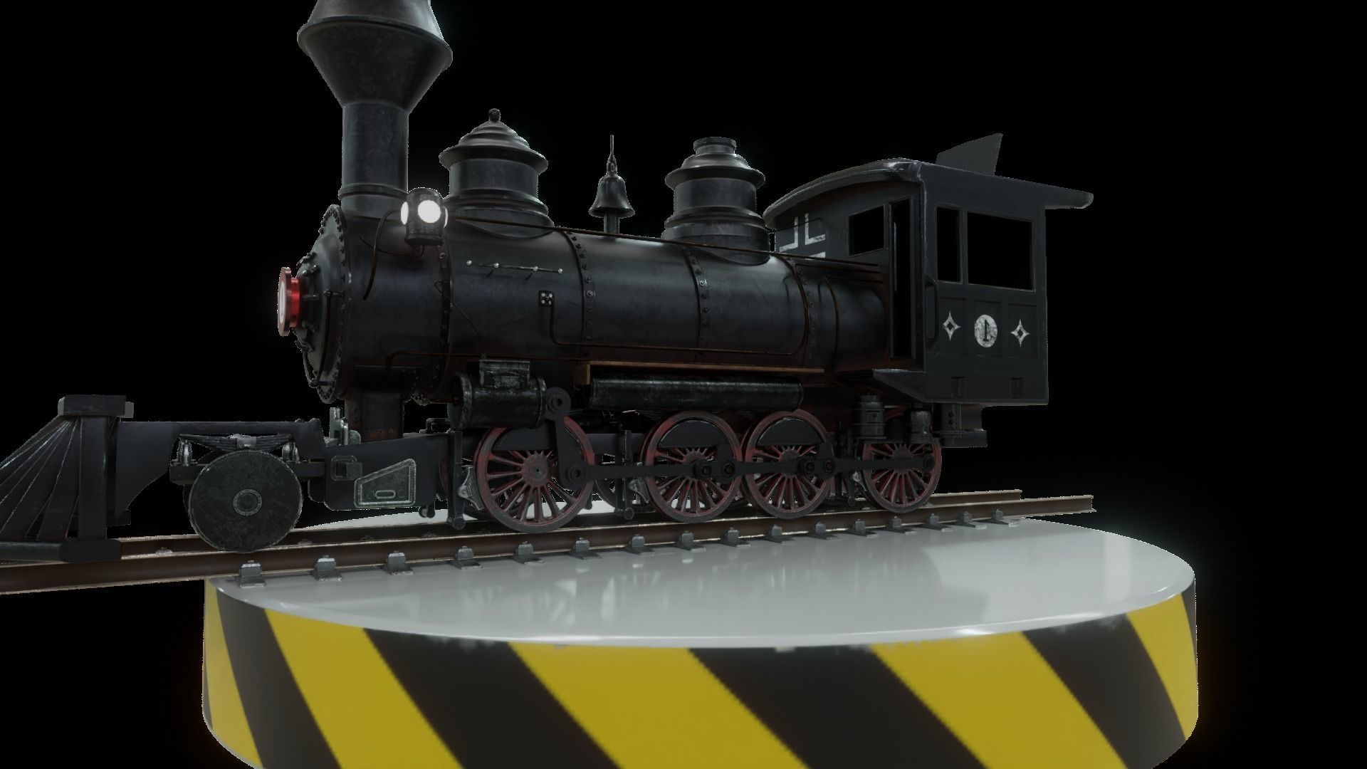 Old Steam Locomotive 3D model_1
