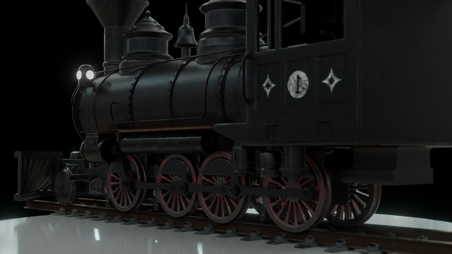 Old Steam Locomotive 3D model_2