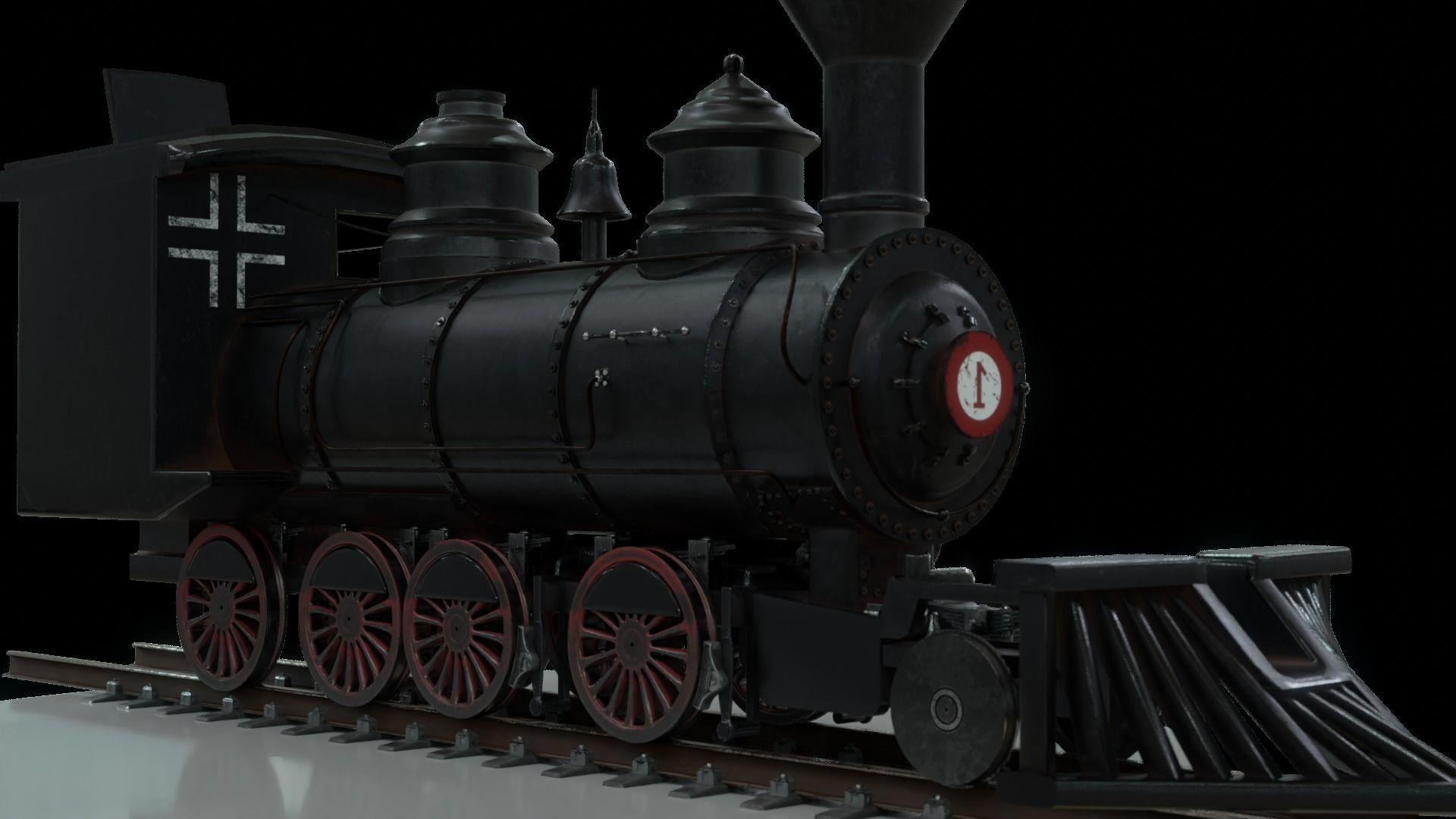 Old Steam Locomotive 3D model_7