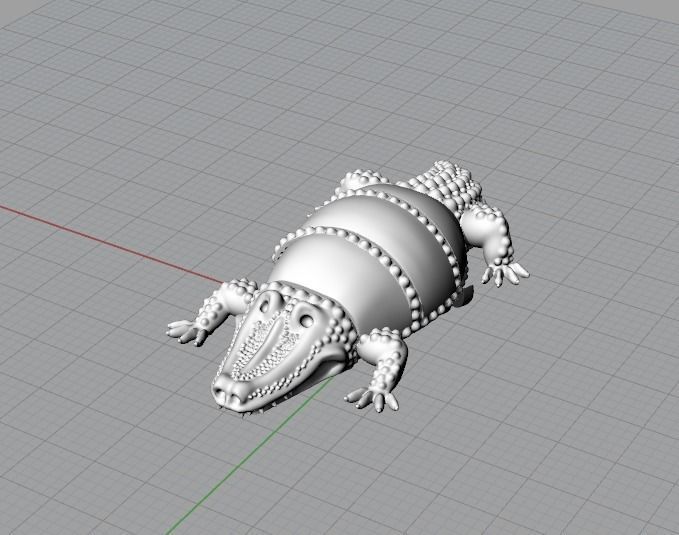 Brooch Crocodile 3D print model_5