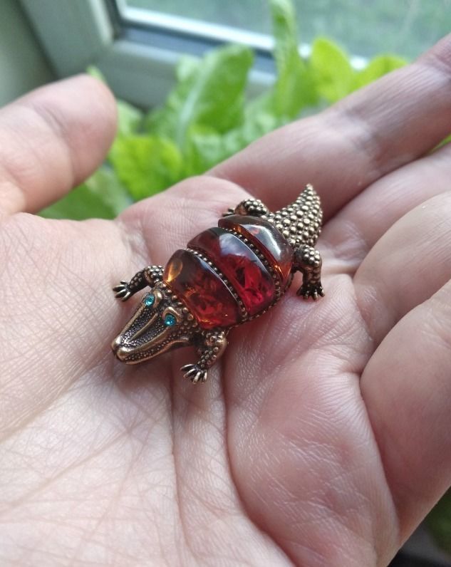 Brooch Crocodile 3D print model_11