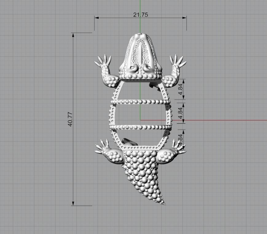 Brooch Crocodile 3D print model_2