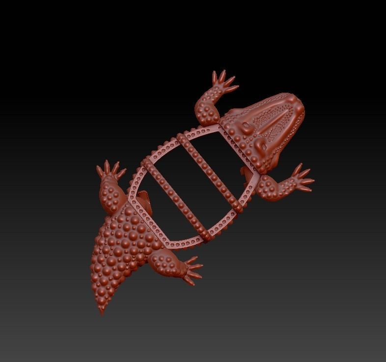 Brooch Crocodile 3D print model_6