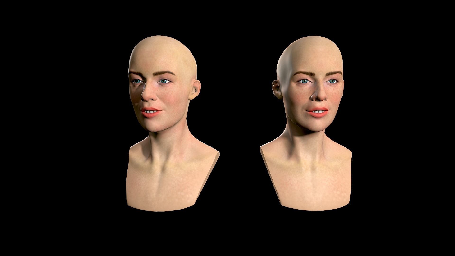 Female head 3d print 3D print model_2