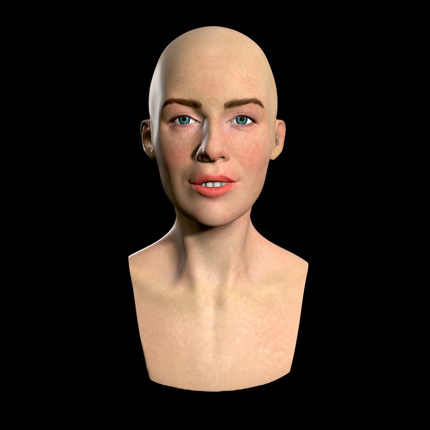 Female head 3d print 3D print model_3