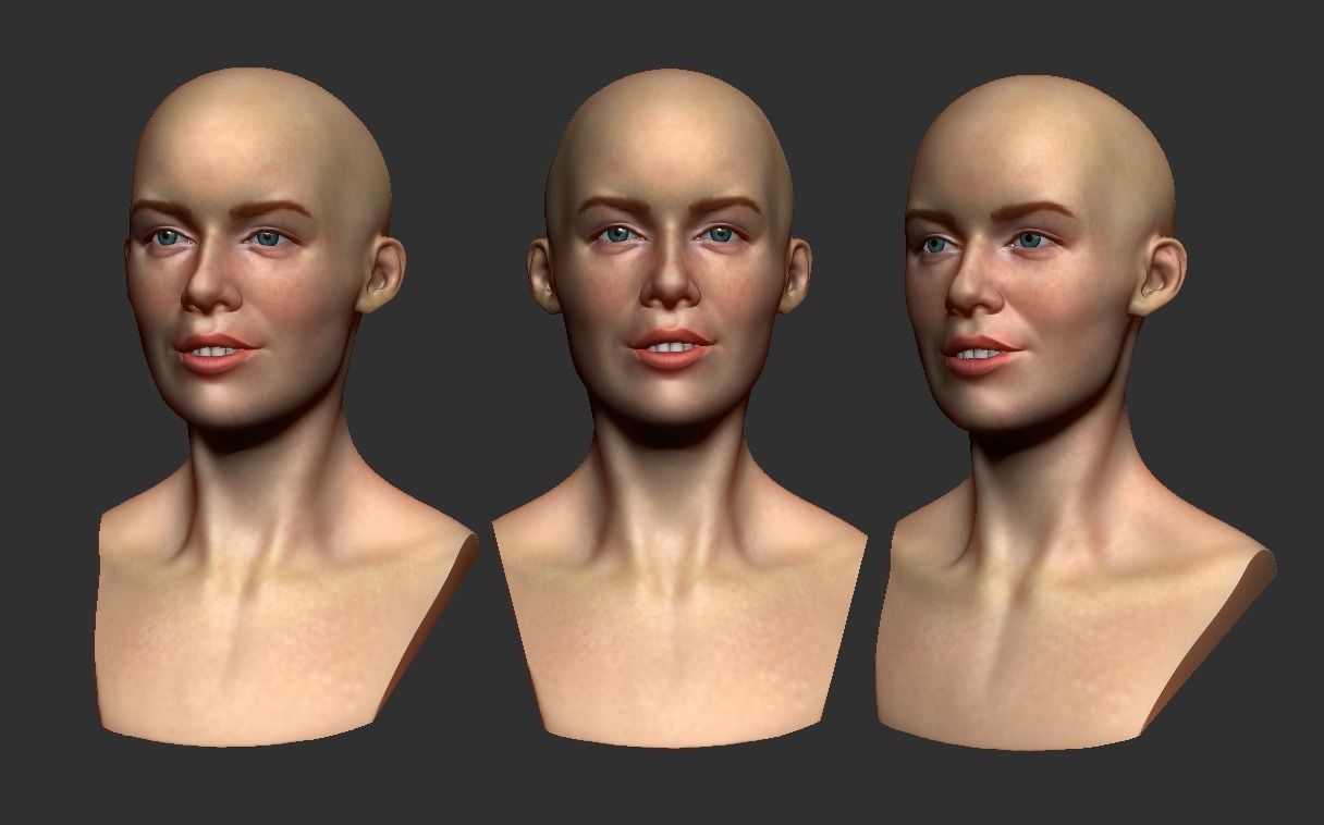 Female head 3d print 3D print model_0