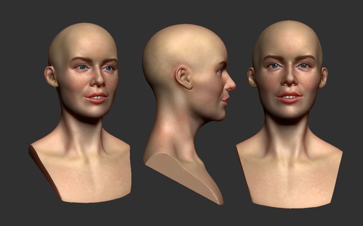 Female head 3d print 3D print model_1