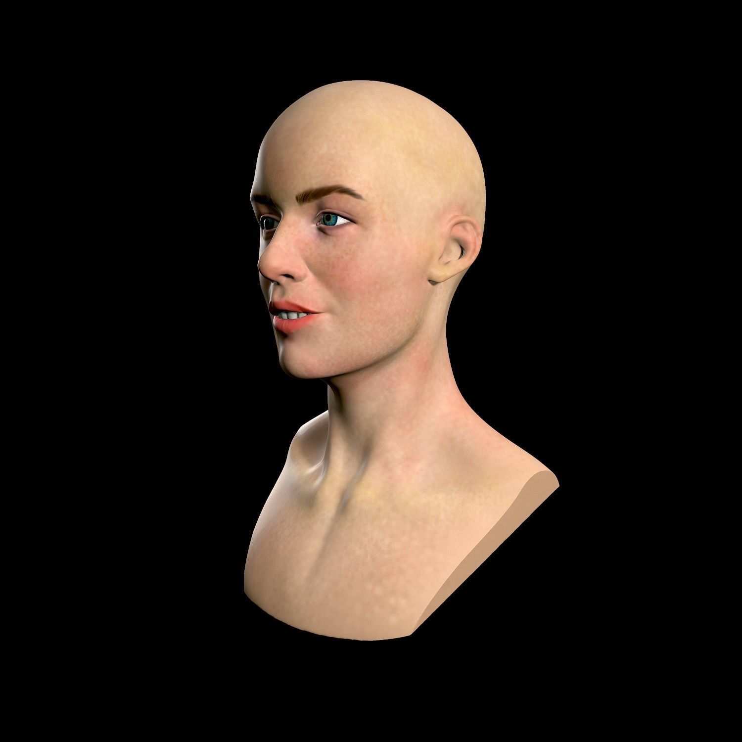Female head 3d print 3D print model_8