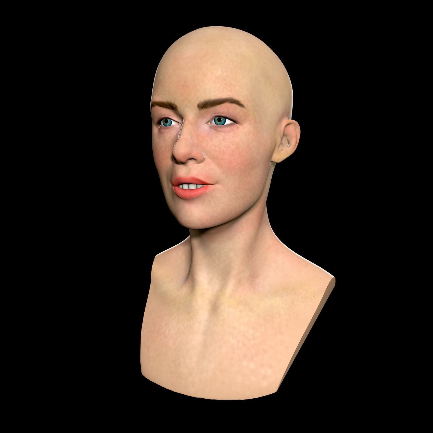 Female head 3d print 3D print model_4