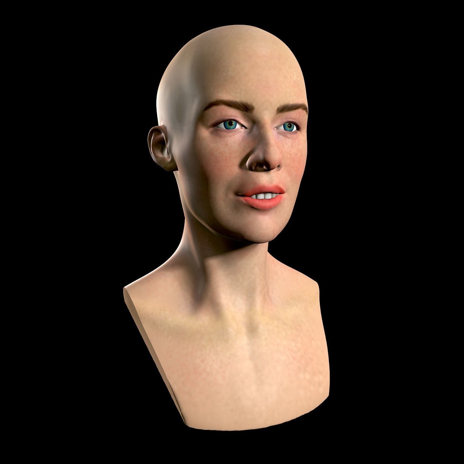 Female head 3d print 3D print model_5