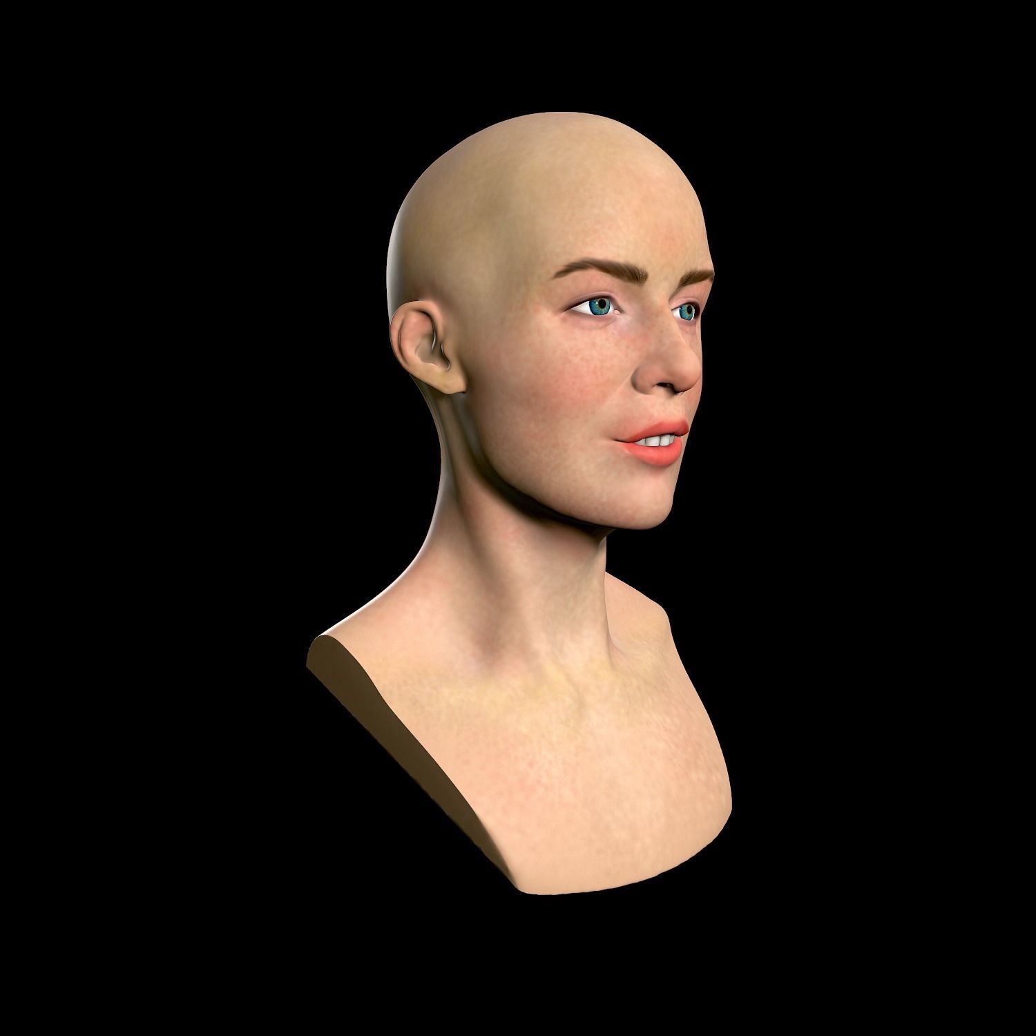 Female head 3d print 3D print model_6