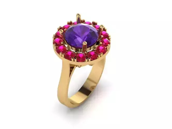 Ring11 amethyst ring gold