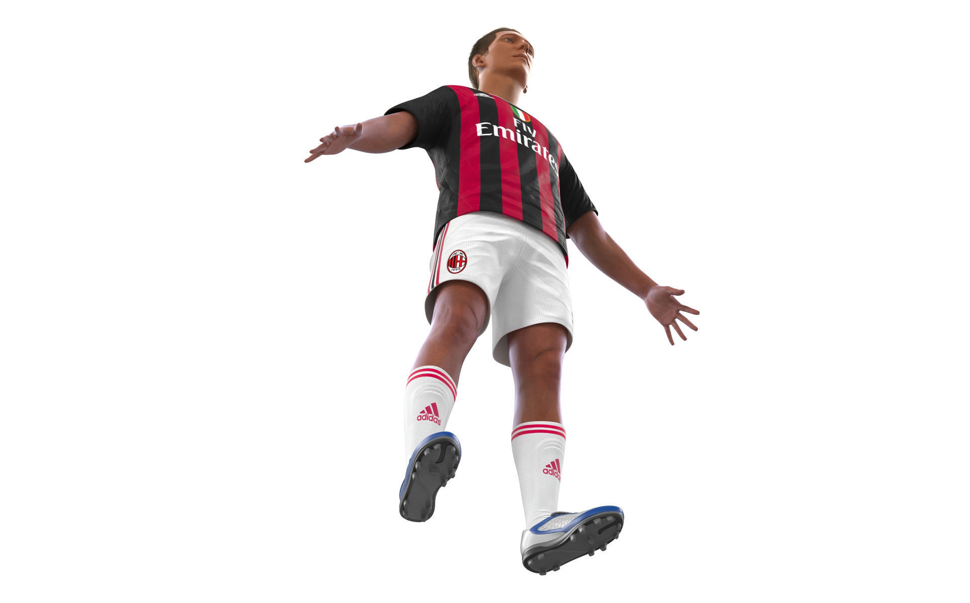 Soccer Player Milan Rigged 2 3D model_13