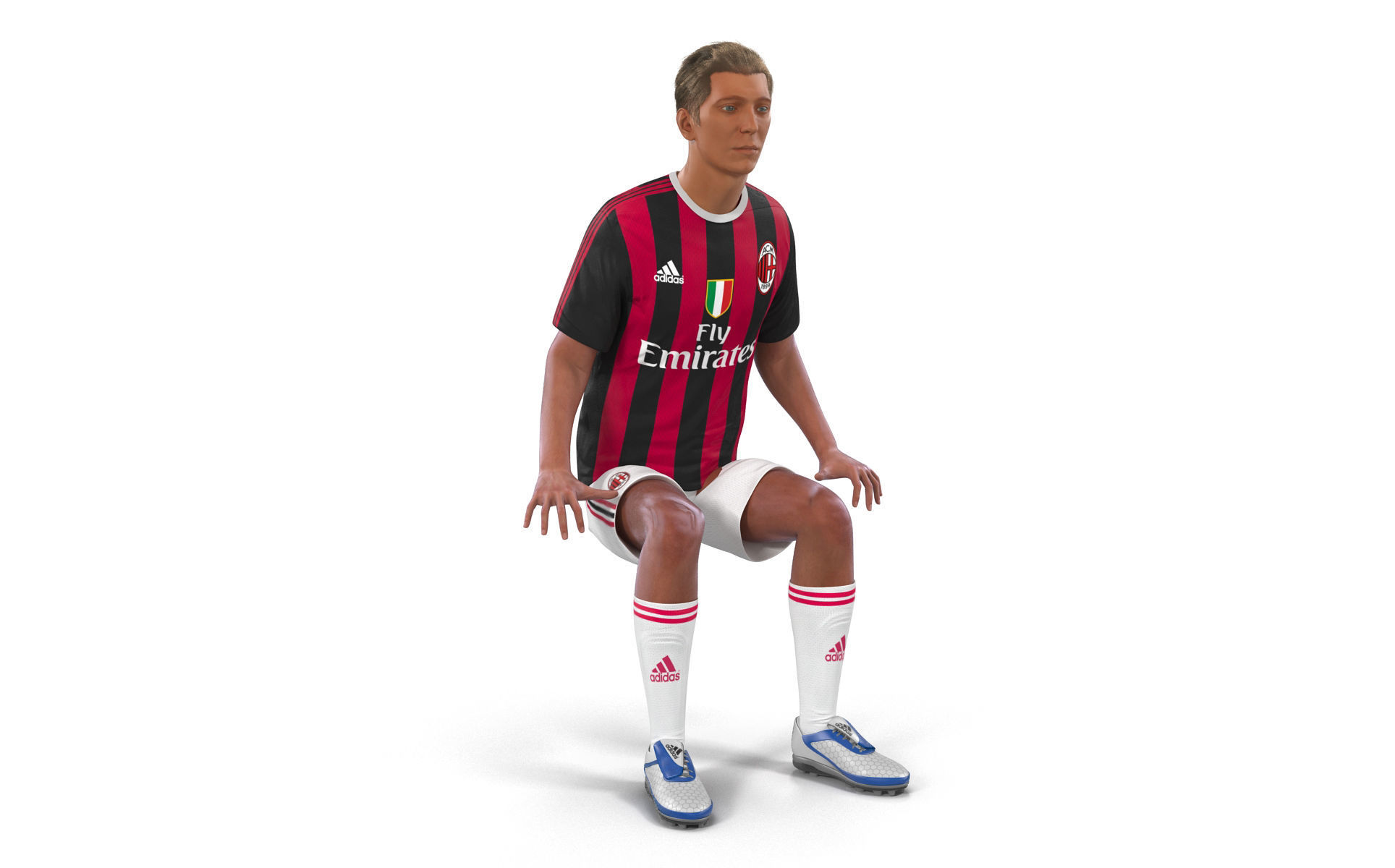 Soccer Player Milan Rigged 2 3D model_12