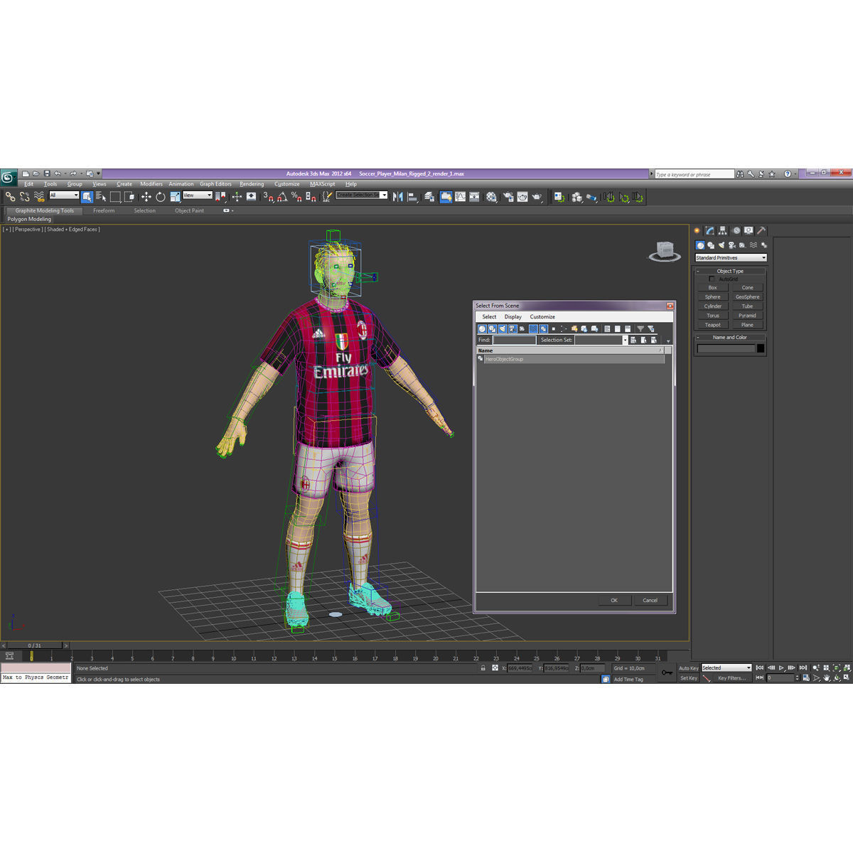 Soccer Player Milan Rigged 2 3D model_36