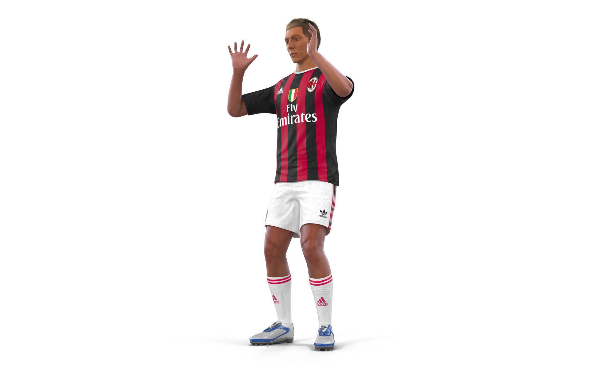Soccer Player Milan Rigged 2 3D model_11