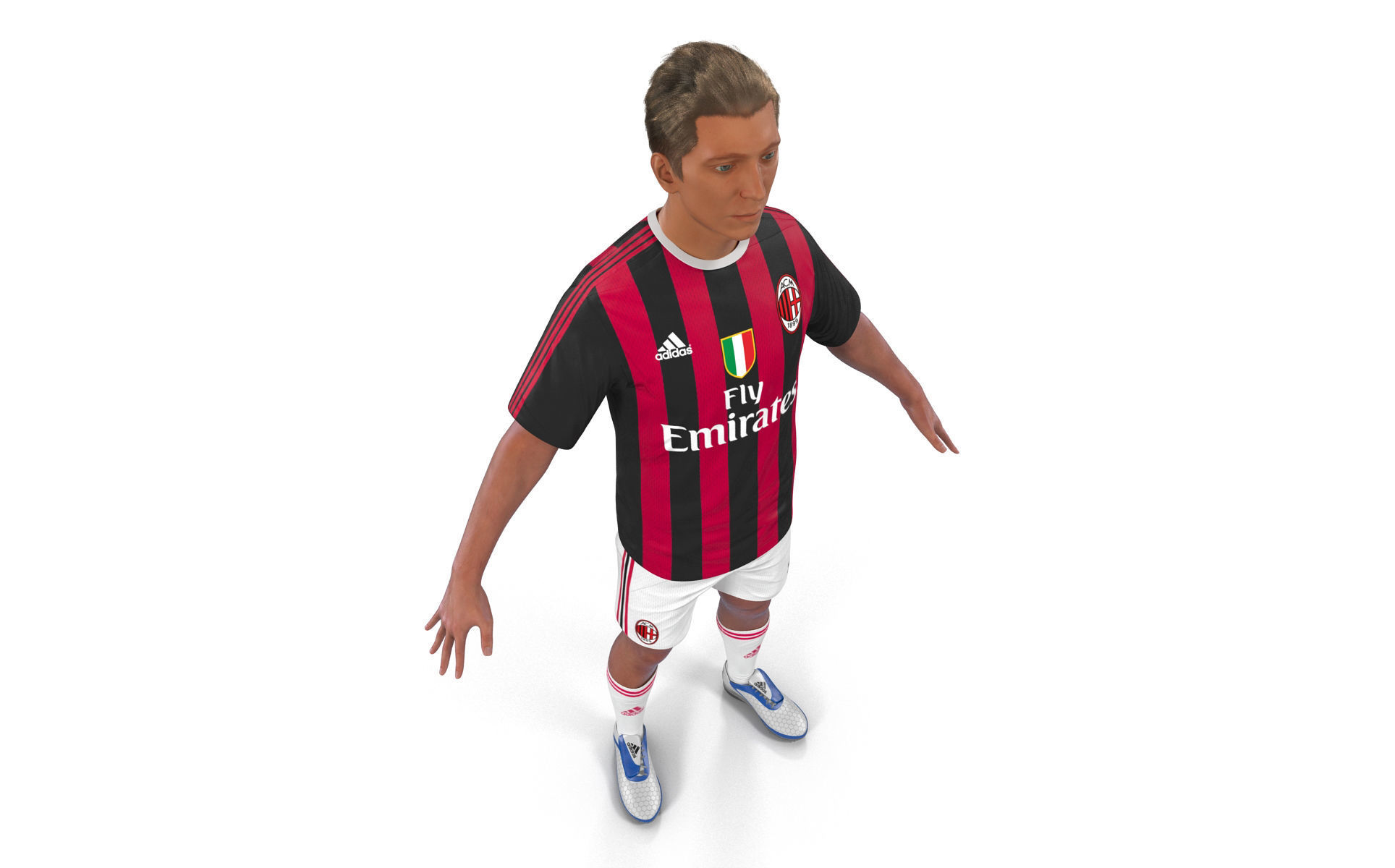 Soccer Player Milan Rigged 2 3D model_15