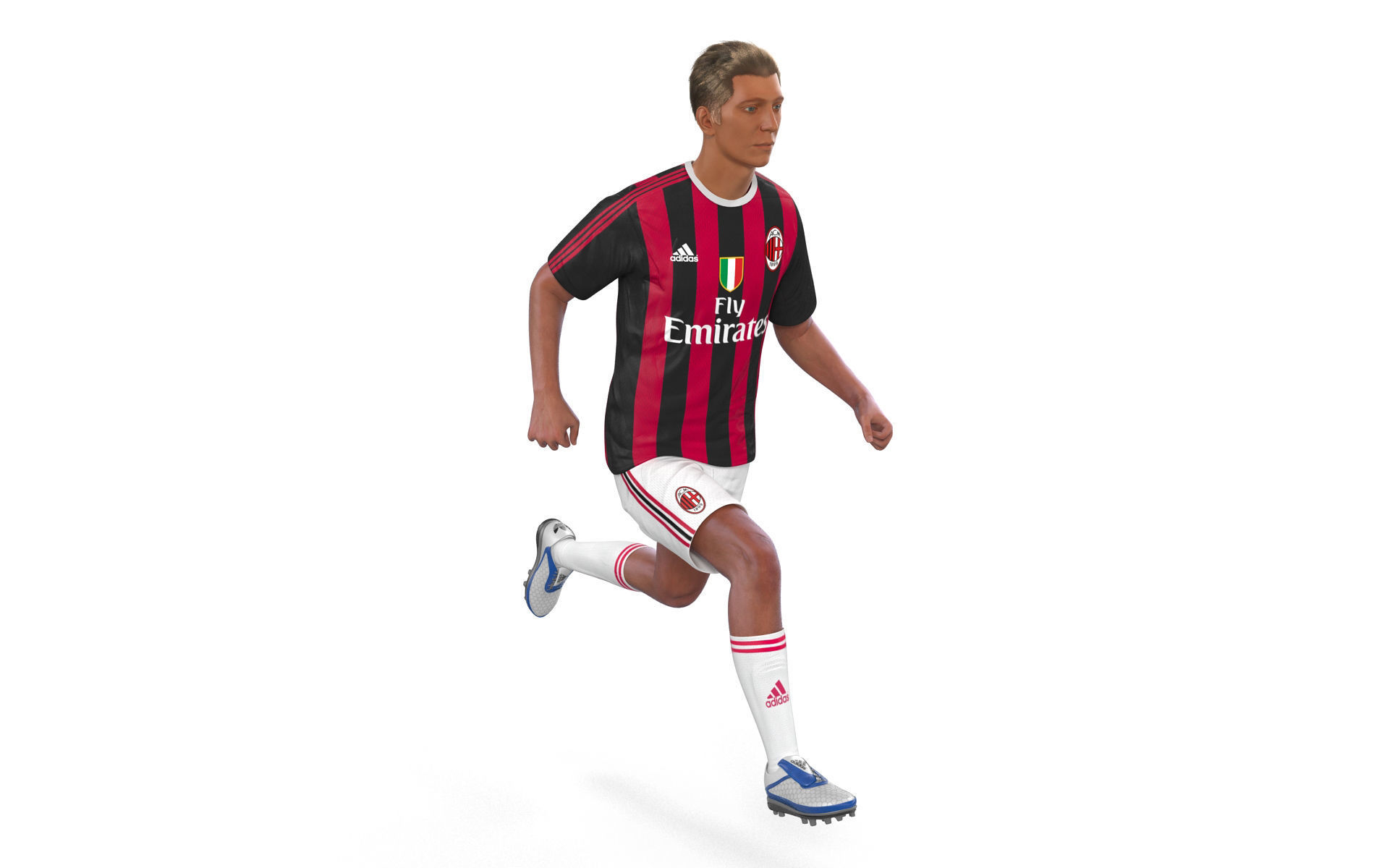 Soccer Player Milan Rigged 2 3D model_10