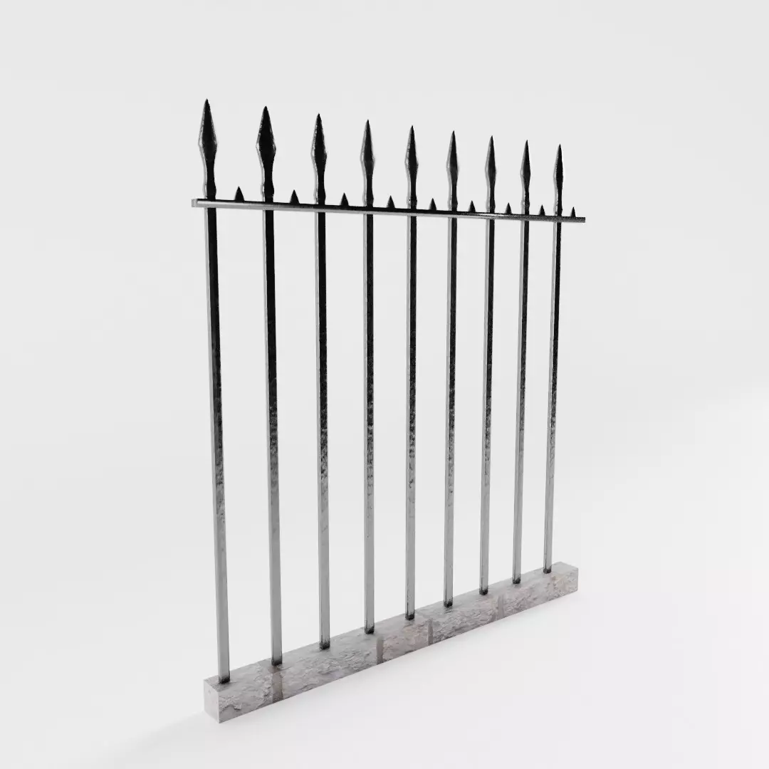 Antique Fence Low-poly 3D model