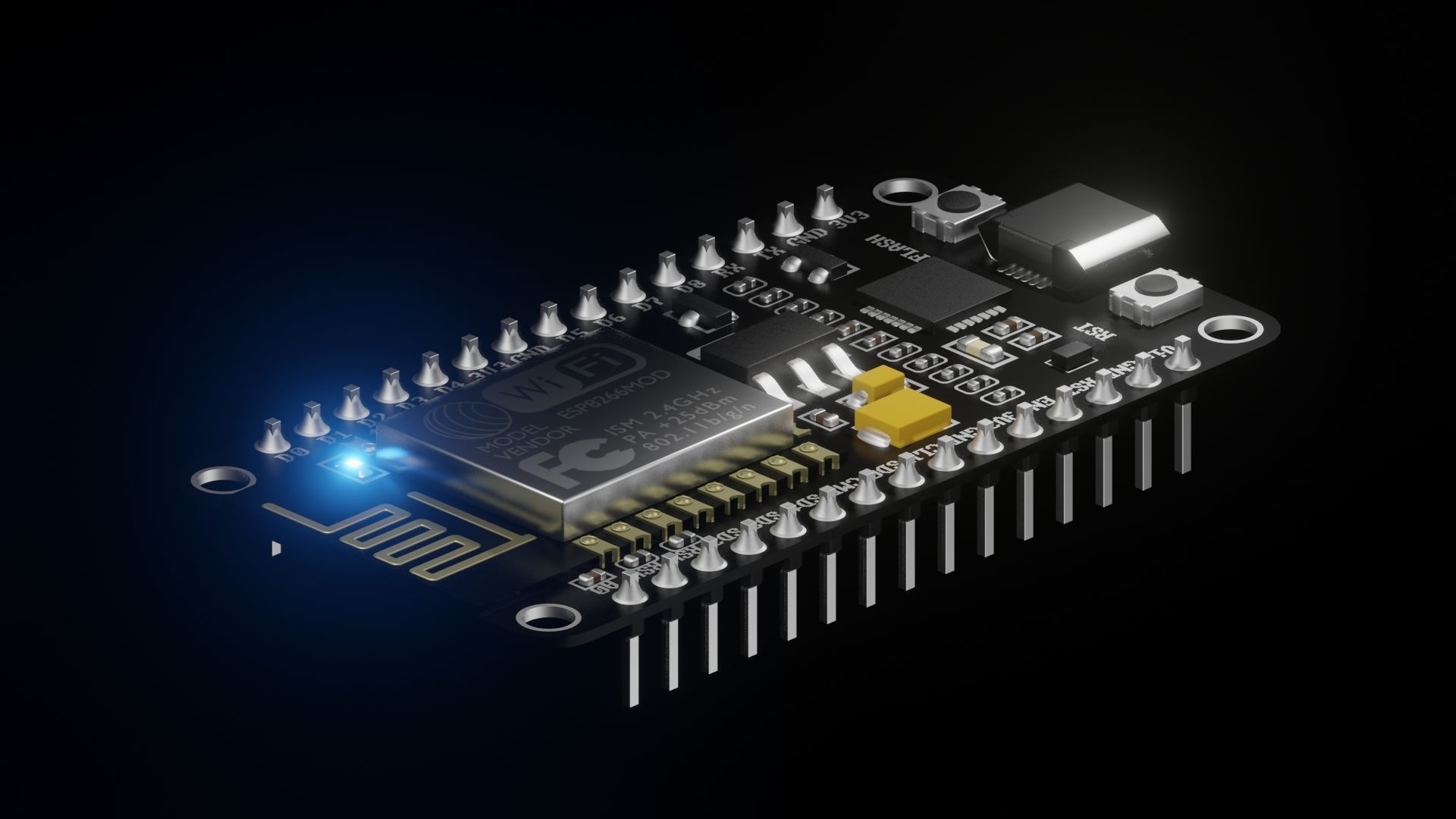 NodeMCU ESP8266 3D model_6