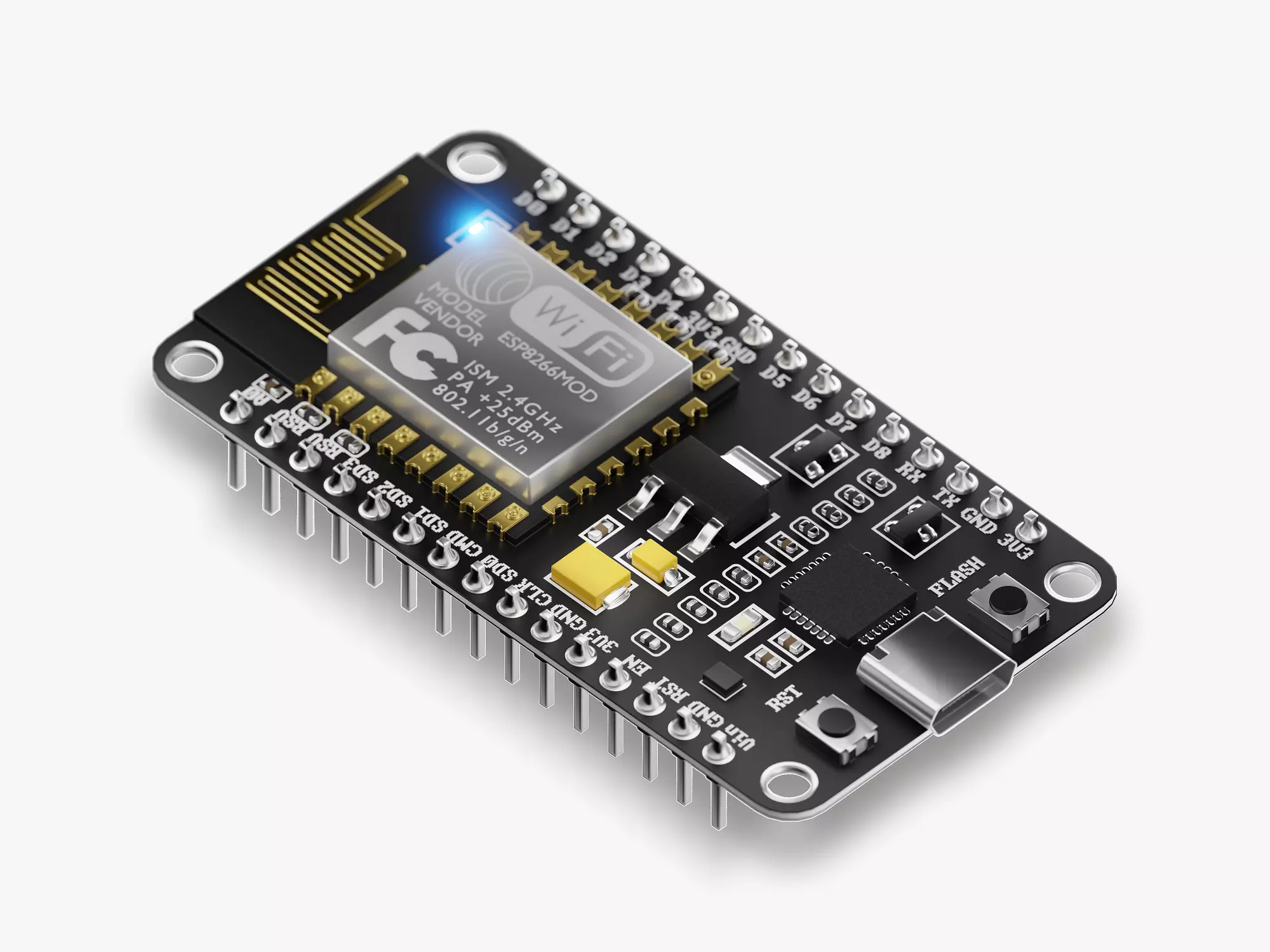 NodeMCU ESP8266 3D model_0